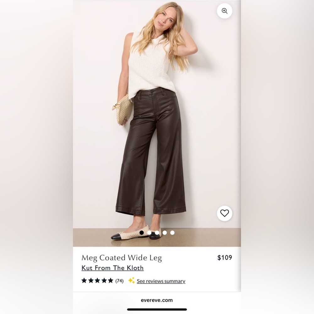 KUT Meg Coated Wide Leg, size 4